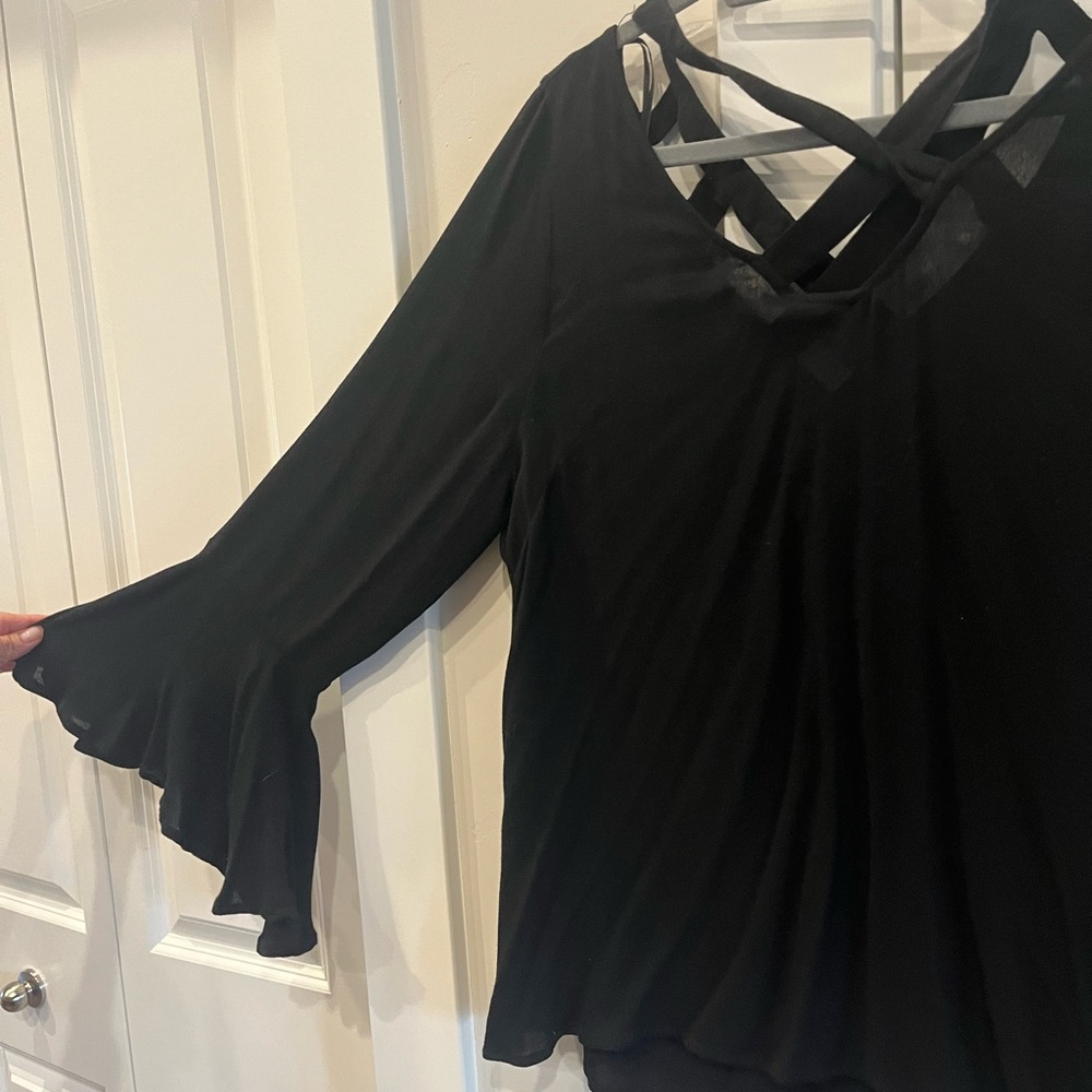Black Crisscross Blouse